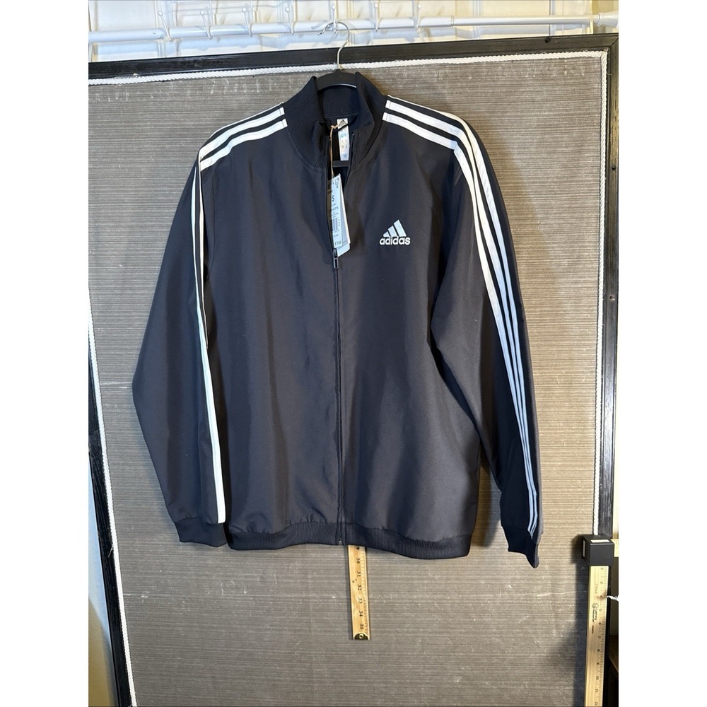 Adidas Men's 3-Stripes Tricot Track Top Men's Size S Black With White Stripe nwt